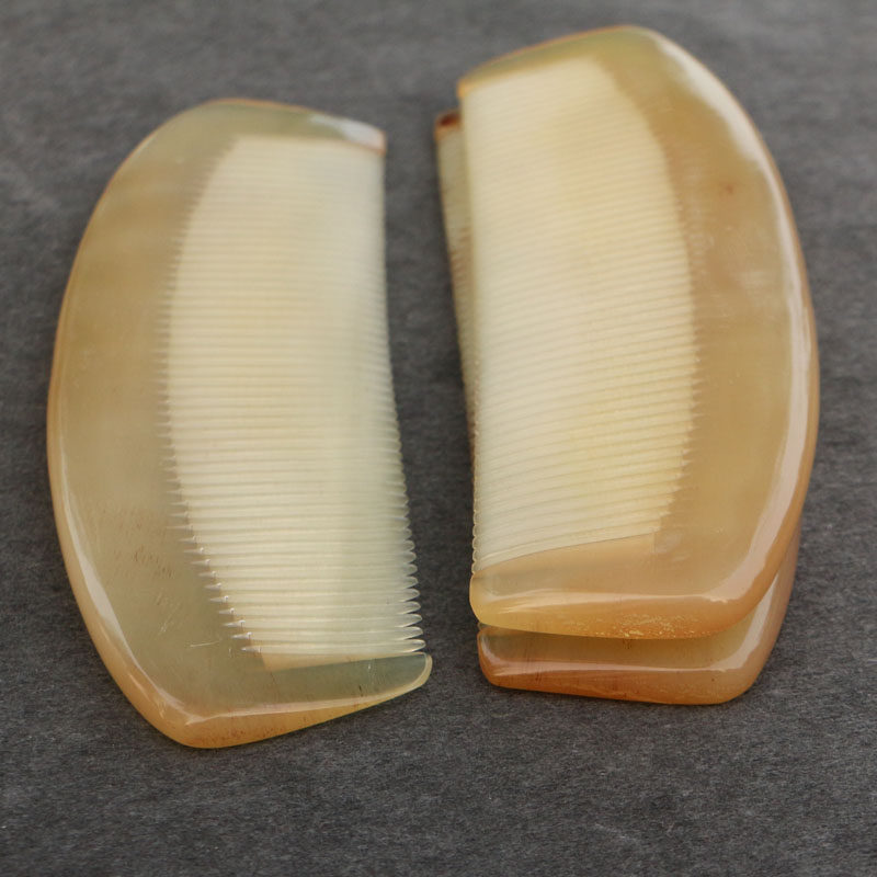 天然正品白角羊角梳子密齿加厚护发防静电长辈梳子