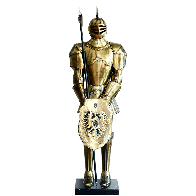 欧洲中世纪武士骑士盔甲铠甲模型酒店酒吧客厅摆件