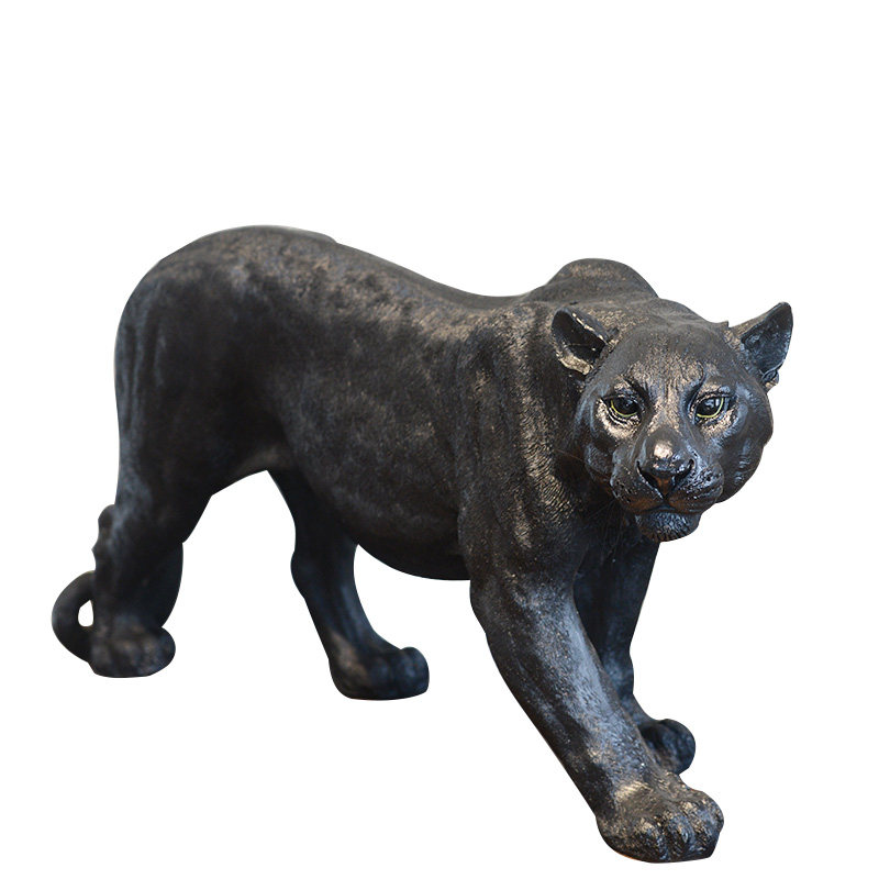 仿真树脂动物雕塑工艺品黑豹子摆件家居客厅电视柜酒柜装饰品摆件