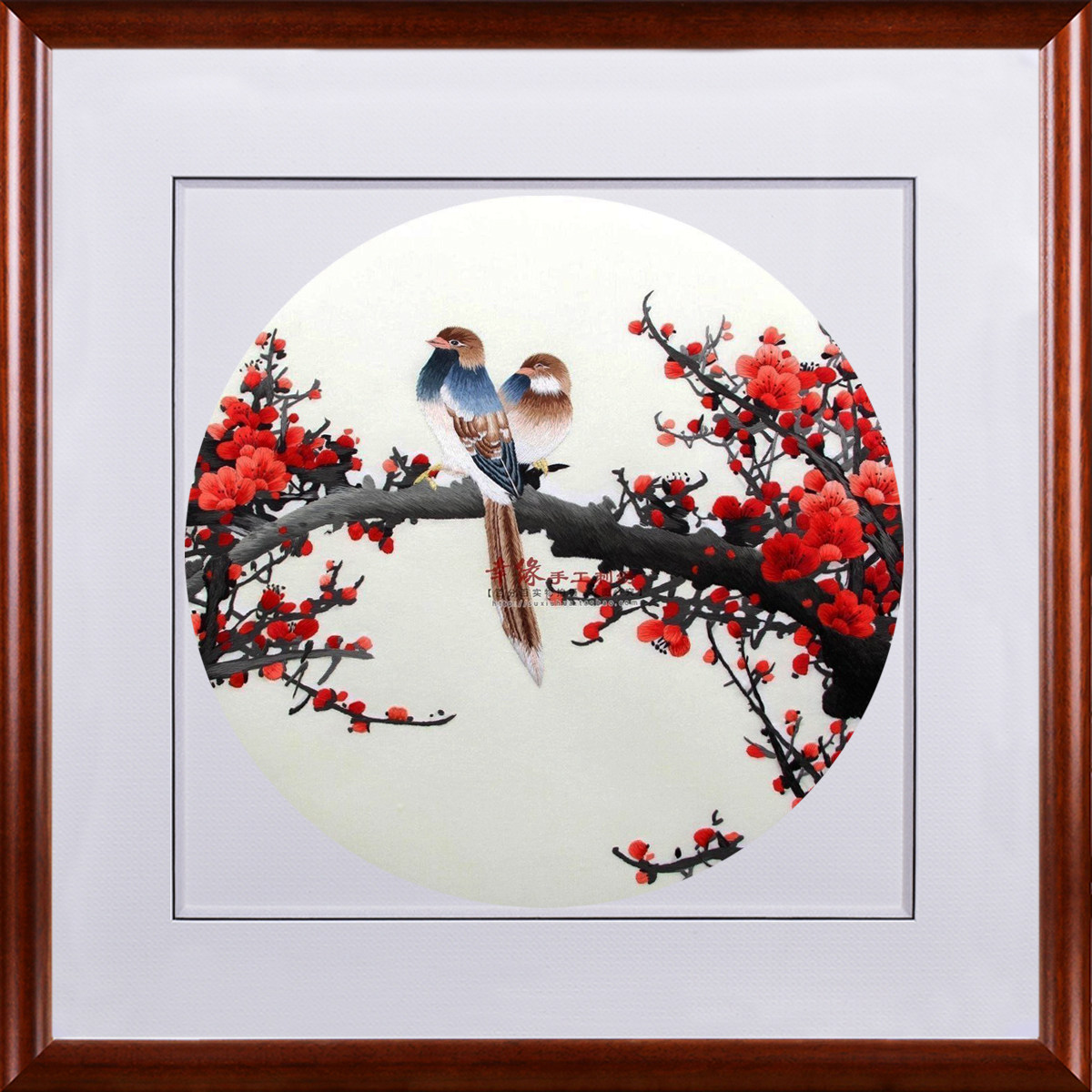 苏绣手工刺绣成品客厅装饰画配电箱挂画喜鹊梅花苏绣