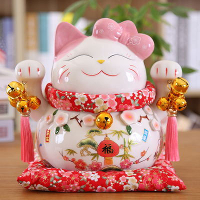 招财猫摆件开业陶瓷存钱罐家居客厅开业结婚礼品摆件福气满满