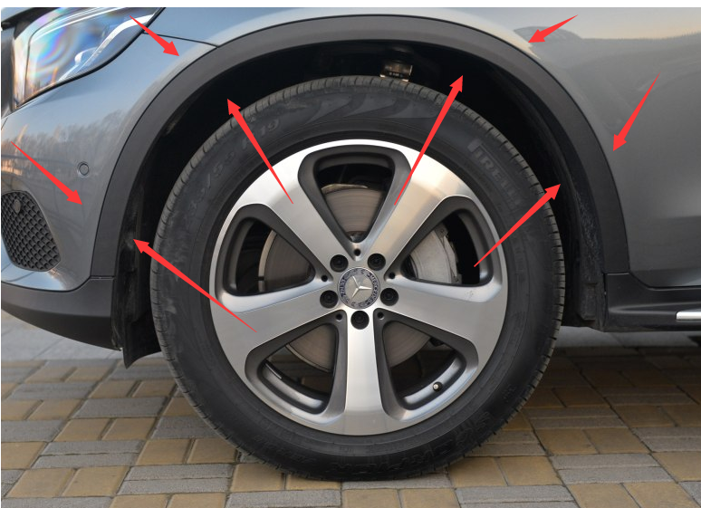 奔驰glcglc200glc260glc300轮眉车轮磨砂装饰眉毛保险杠