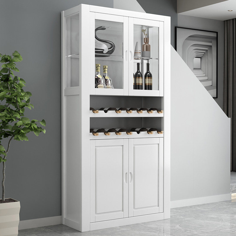 实木家用两门高酒柜客厅中式落地储物柜靠墙展示柜酒柜