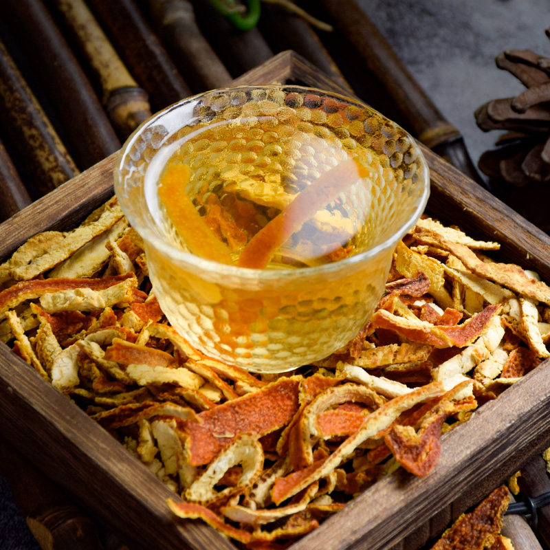 云上谷村陈皮茶橘子皮陈皮干泡水喝的泡茶饮花茶80g玻璃罐装