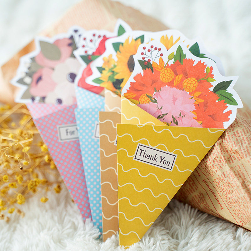 花束贺卡创意折叠祝福祝福卡卡片情人节向日葵捧花贺卡