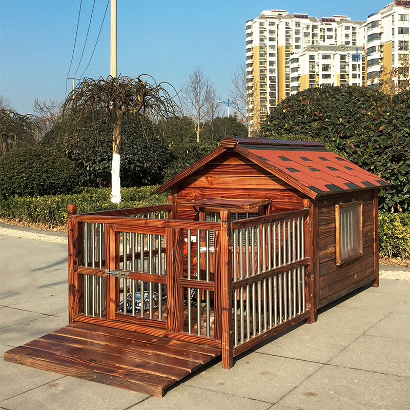 狗屋户外狗窝实木室外防水碳化房子宠物房中狗窝