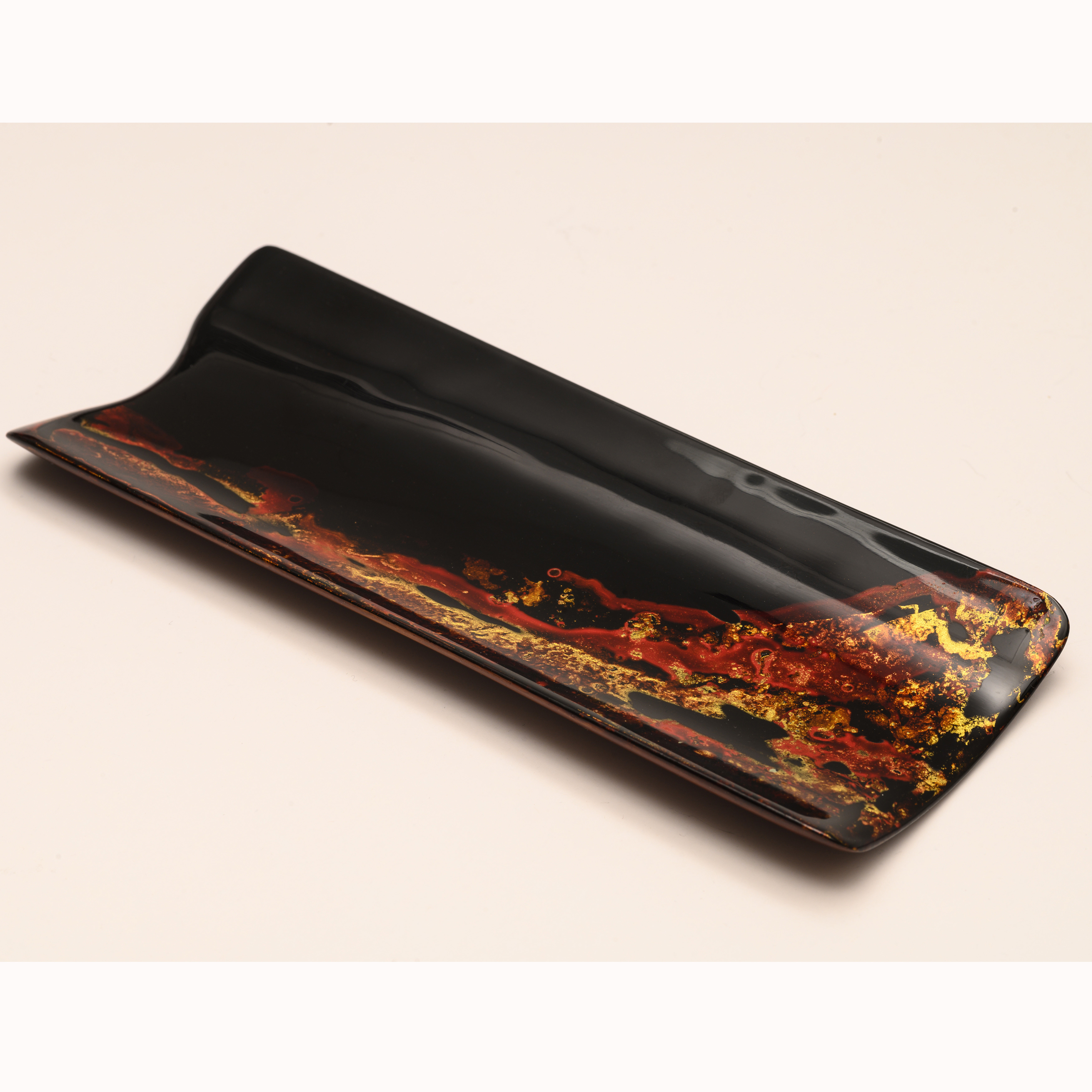 那莲唐物万家灯火火大漆竹胎茶则手工漆器茶具茶道