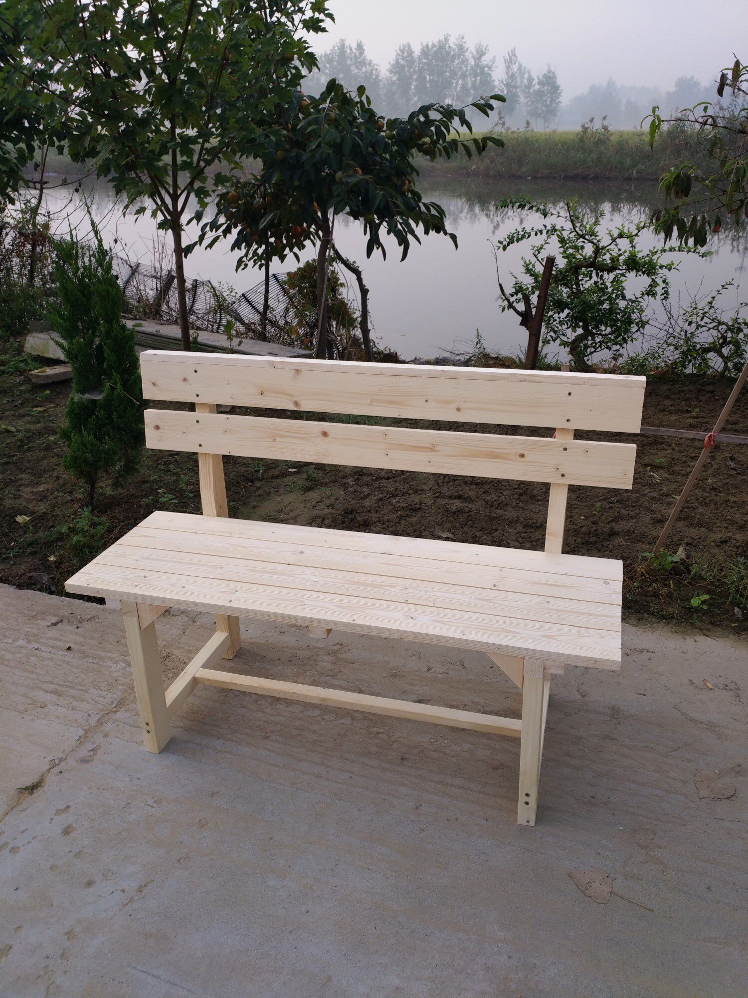 户外实木仿古碳化长椅公园椅防腐阳台庭院休闲长条椅酒吧餐椅室内