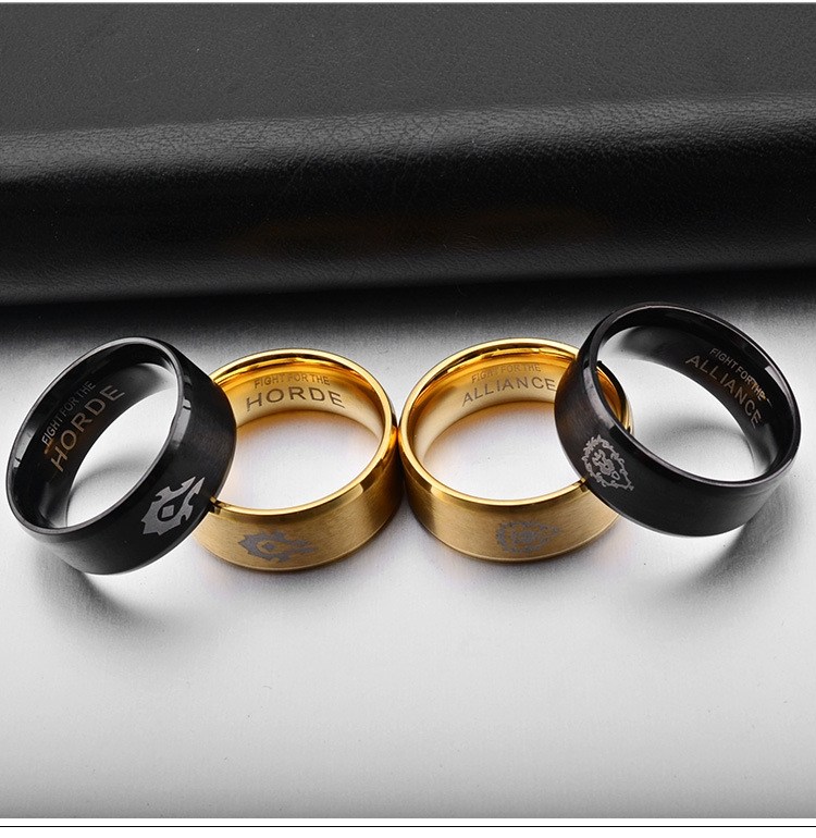 钛钢魔兽戒指魔兽世界游戏男士指环联盟戒指