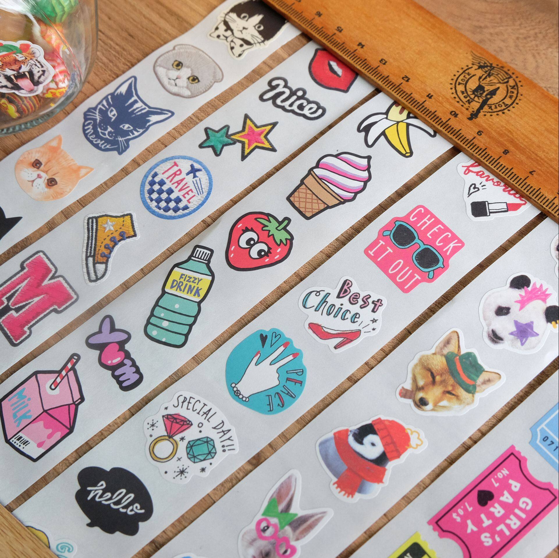 日式手帐文具可爱日记装饰卷状贴纸蝴蝶结星星贴纸