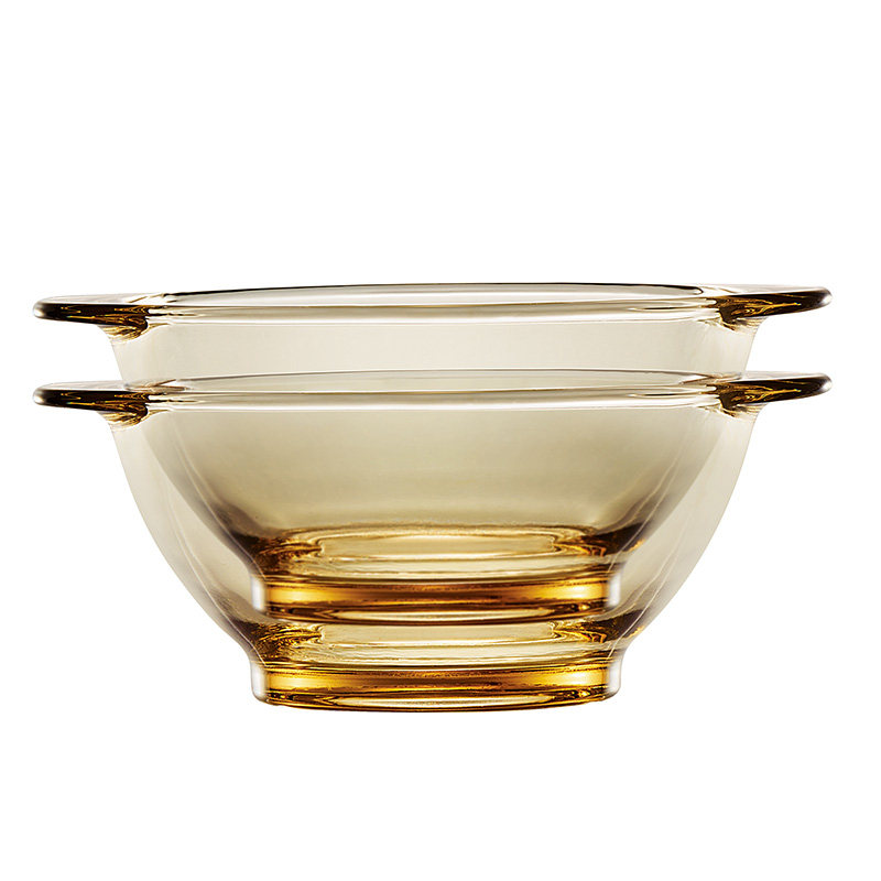 美国康宁pyrex百丽琥珀色双耳耐热玻璃欧式餐具玻璃餐具套装