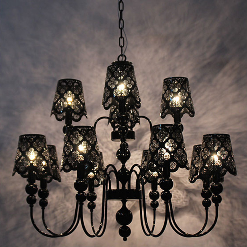 欧式现代简约白色铁艺吊灯韩式法式田园客厅灯卧室餐厅书房灯具饰