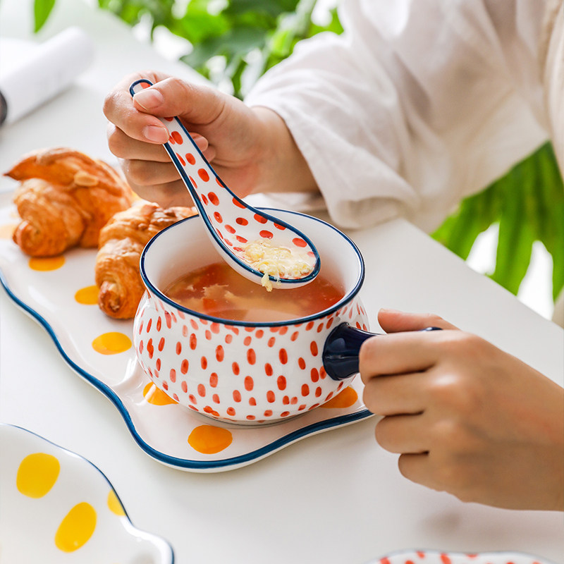 肆月可爱陶瓷小勺创意勺子喝汤盛汤宝宝调羹调羹