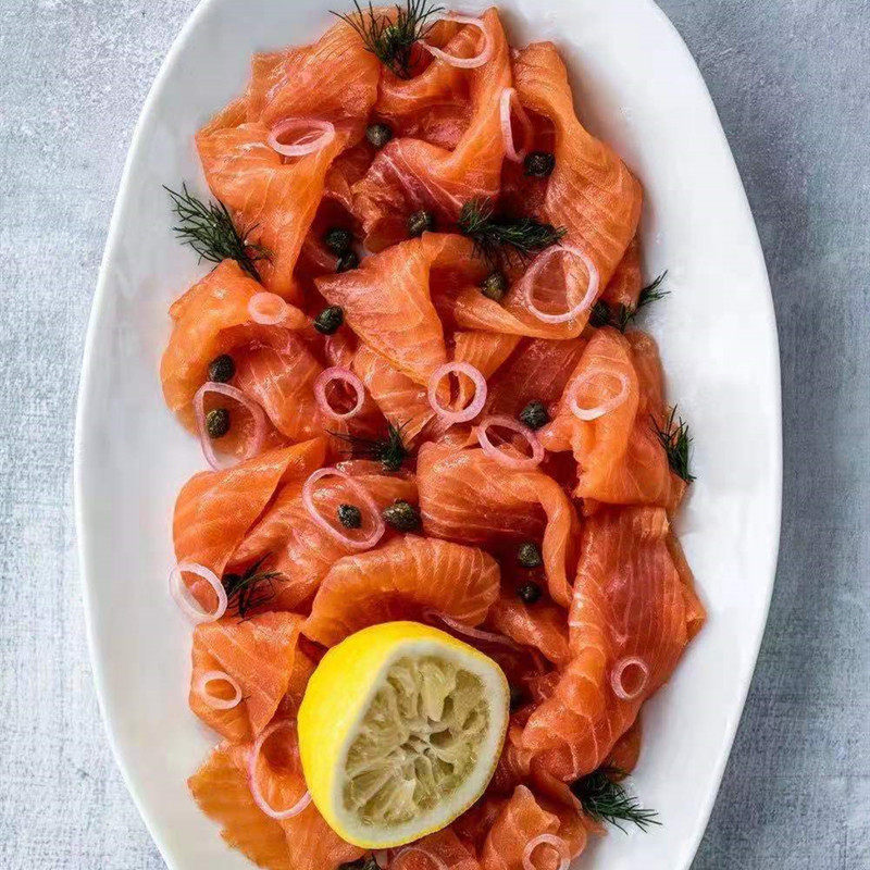 英国苏格兰原装进口传统烟熏鲑鱼三文鱼冷冻食鱼沙拉三文鱼