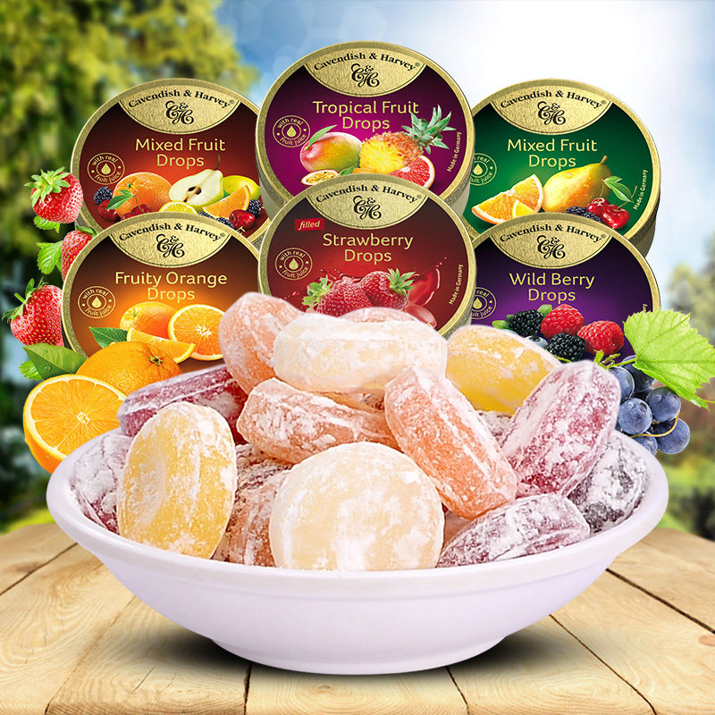 德国进口嘉云水果糖硬糖圣诞节糖果散装高颜值零食糖果