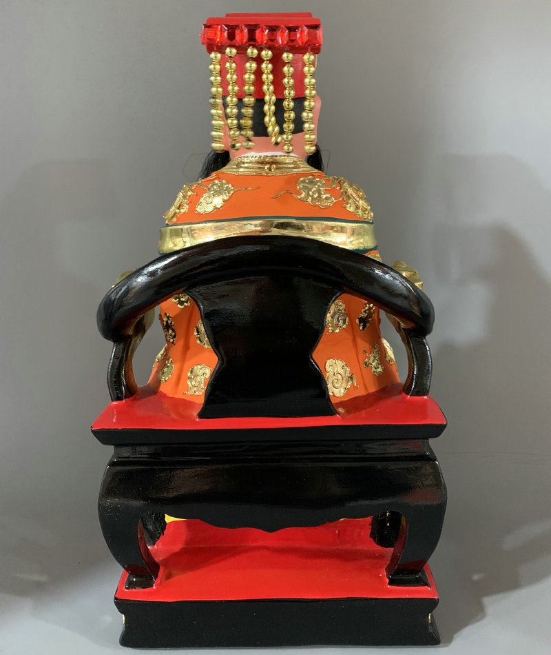 玉皇大帝玉帝道教神仙香樟樟木漆线彩绘贴金手工木雕