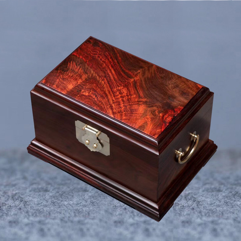 全独老挝大红酸枝素面首饰盒红木珠宝箱实木梳妆首饰盒