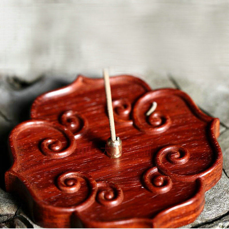 印度小叶紫檀莲花香红木实木香薰炉木质点香器香薰炉