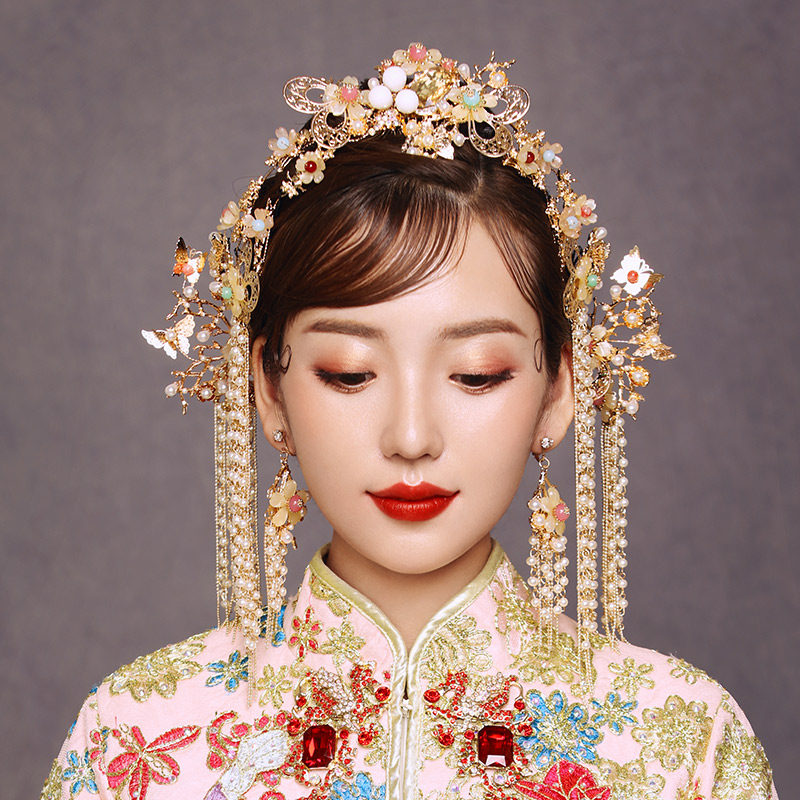 秀禾新娘头饰中式大气凤冠结婚古装发饰2021发饰