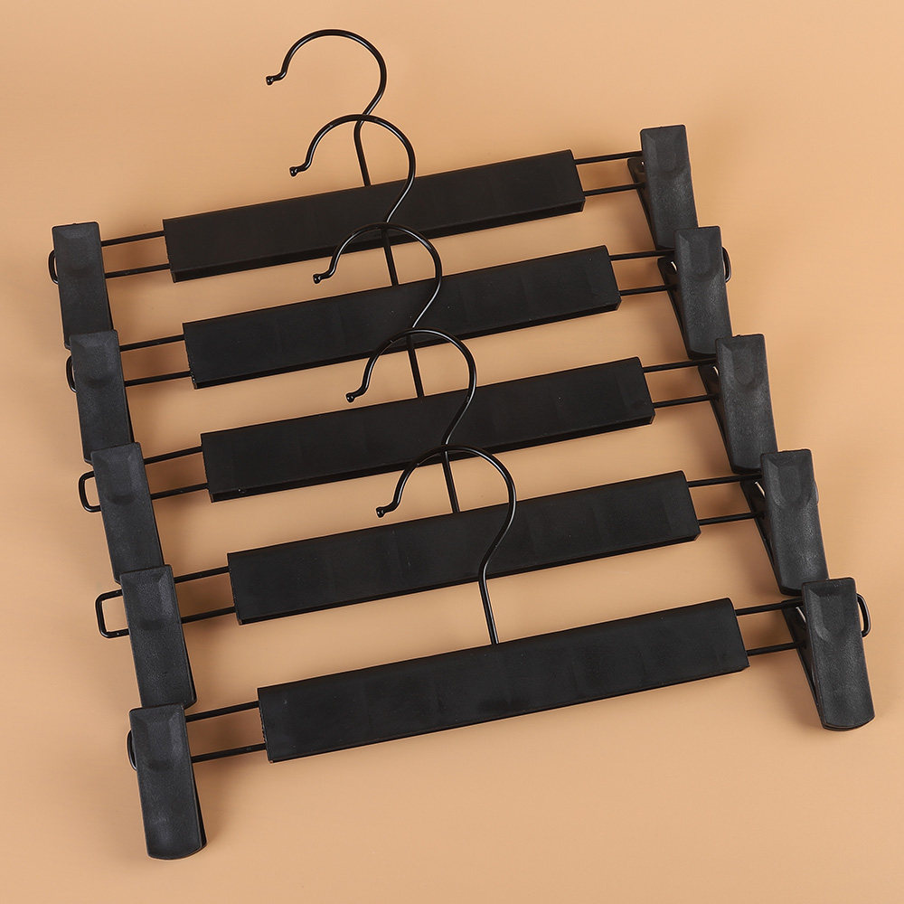 包邮黑磨砂内衣夹塑料裤架裤夹子防滑晾衣架裙夹服装店衣挂10支装