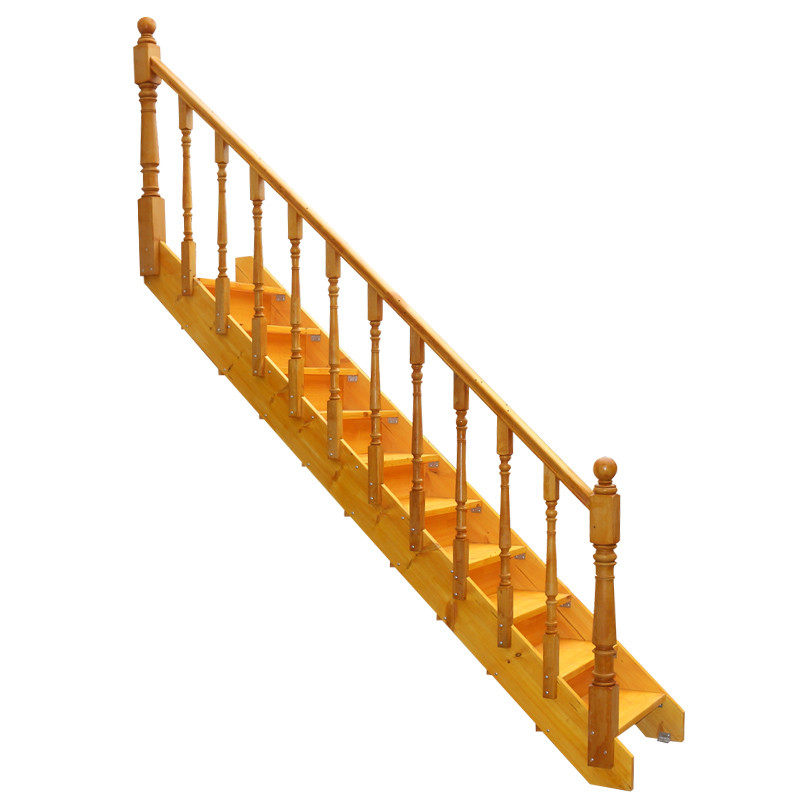 家用整体楼梯 阁楼木梯 欧式复古风格罗马柱直梯厂家直销支持定做