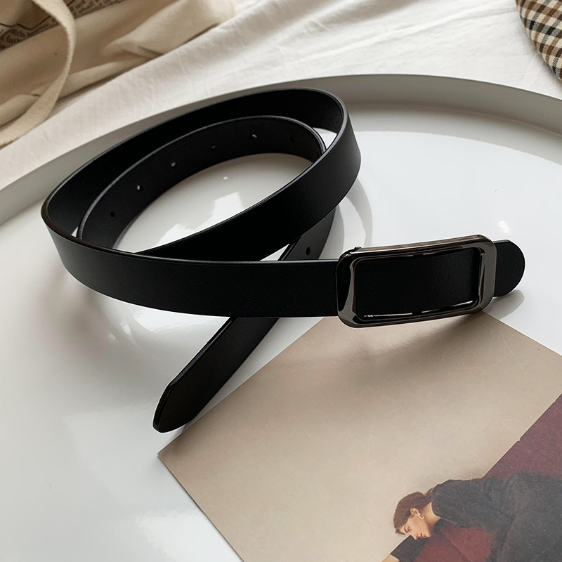 女装牛皮女士腰带百搭职业西裤女式时尚黑色腰带