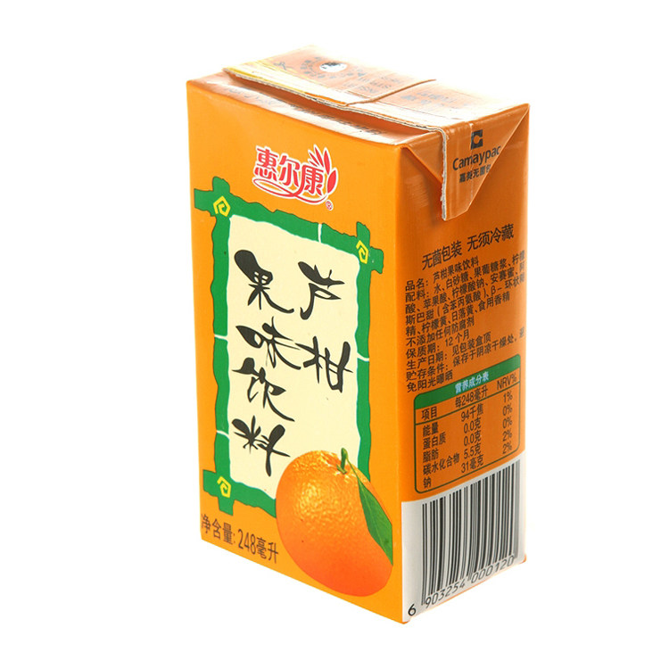儿时回忆厦门惠尔尔康芦柑果味饮料248ml24盒果味