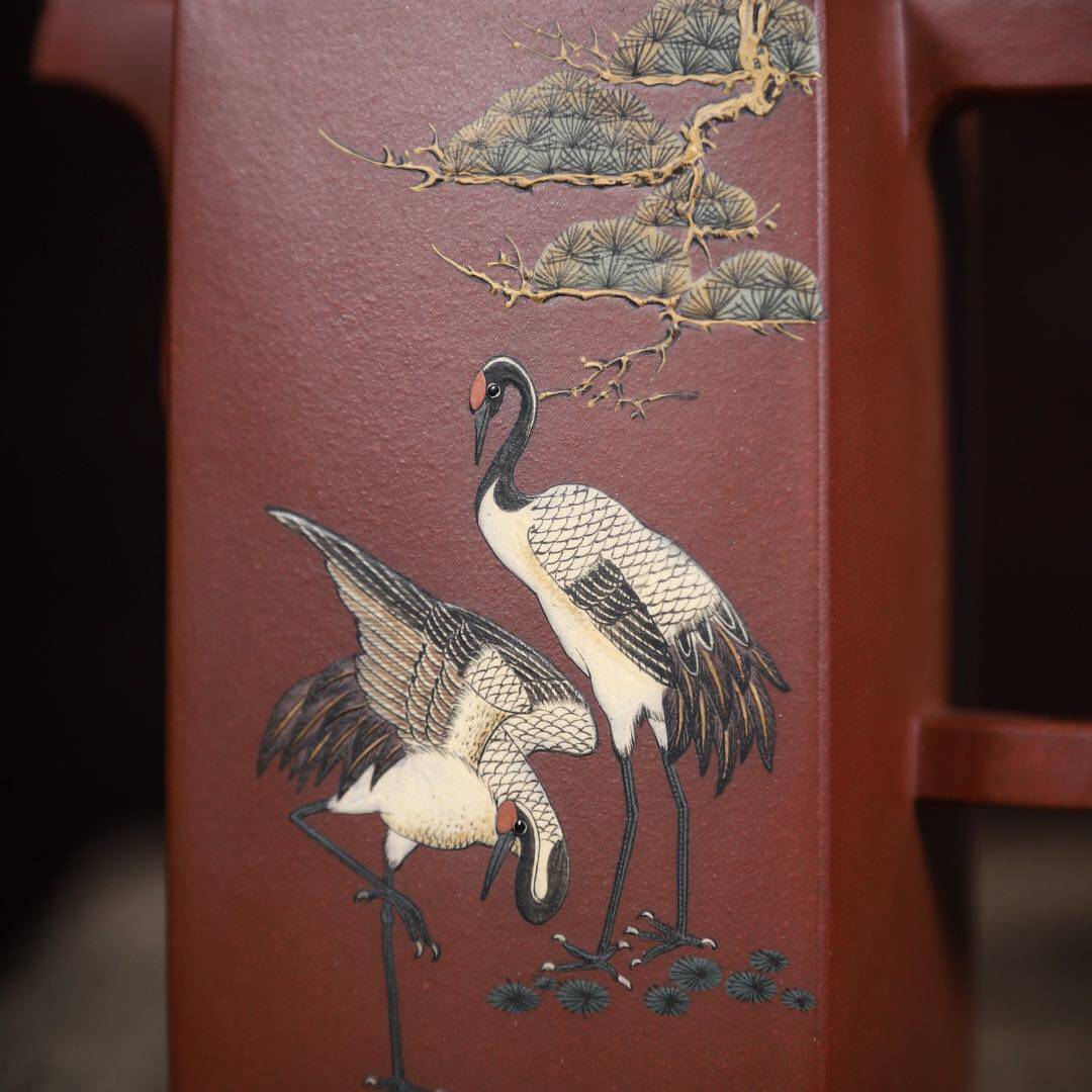 印方价详工笔画泥绘褚萍底槽国工作品茶壶