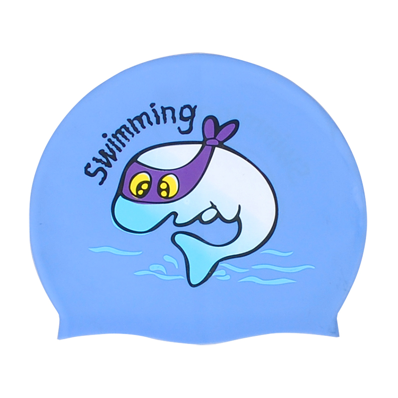 儿童印花硅胶游泳帽男童小孩泳衣帽子防水女童泳帽