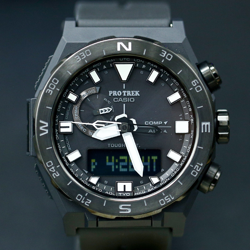 卡西欧手表protrekprw6800y16600yb3光能电波登山腕表日韩腕表