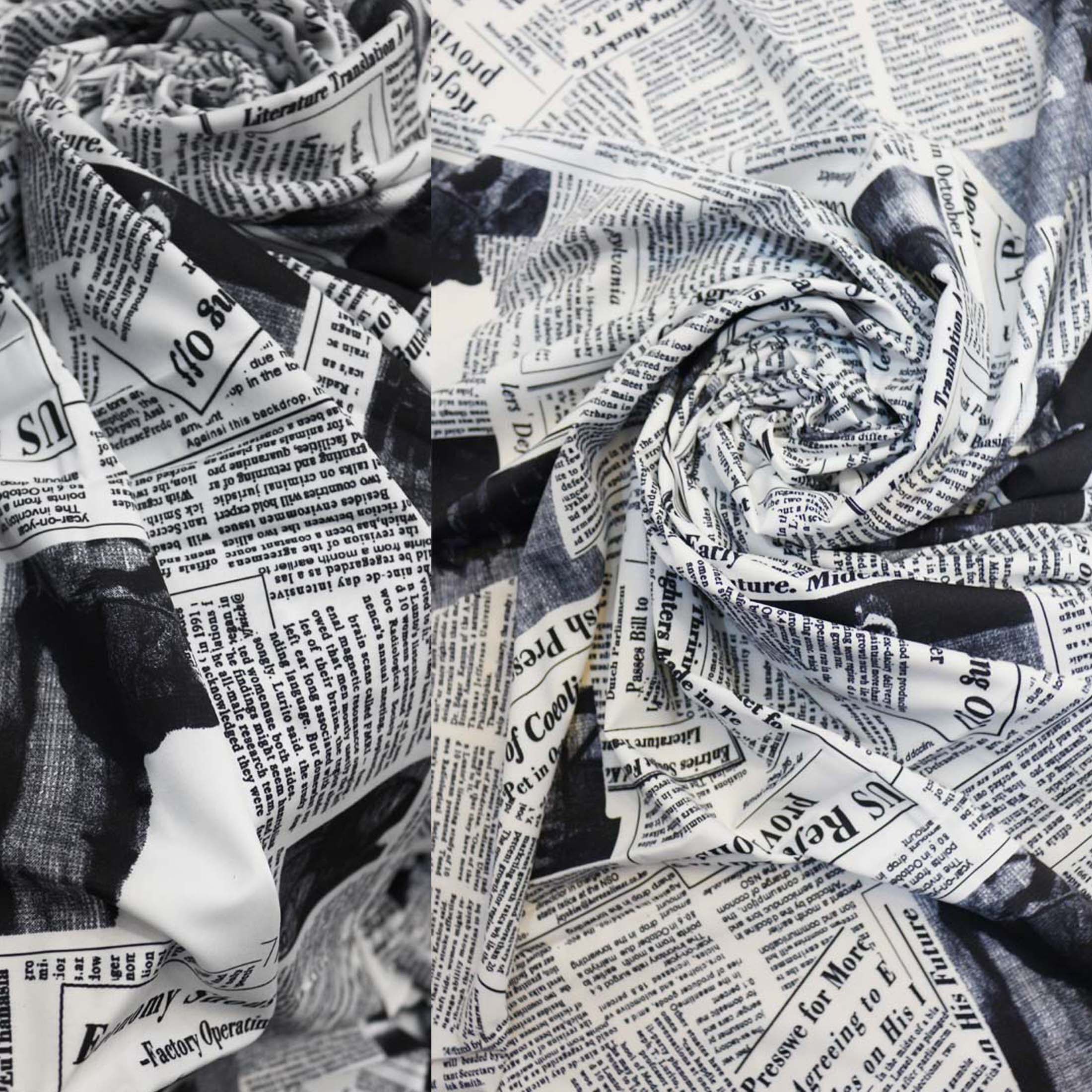 原创报纸涂鸦拼接乱纹字母图案衬衫风衣夹克海绵垫