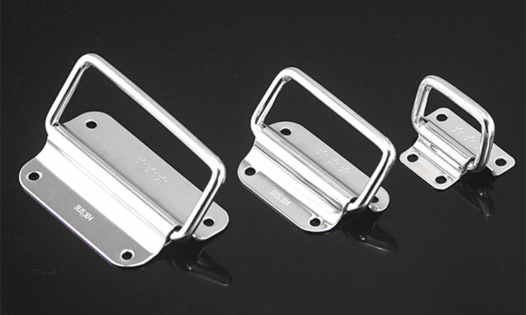 304加厚不锈钢折叠拉手重型工具箱吊环把手设备箱包活动板型提手