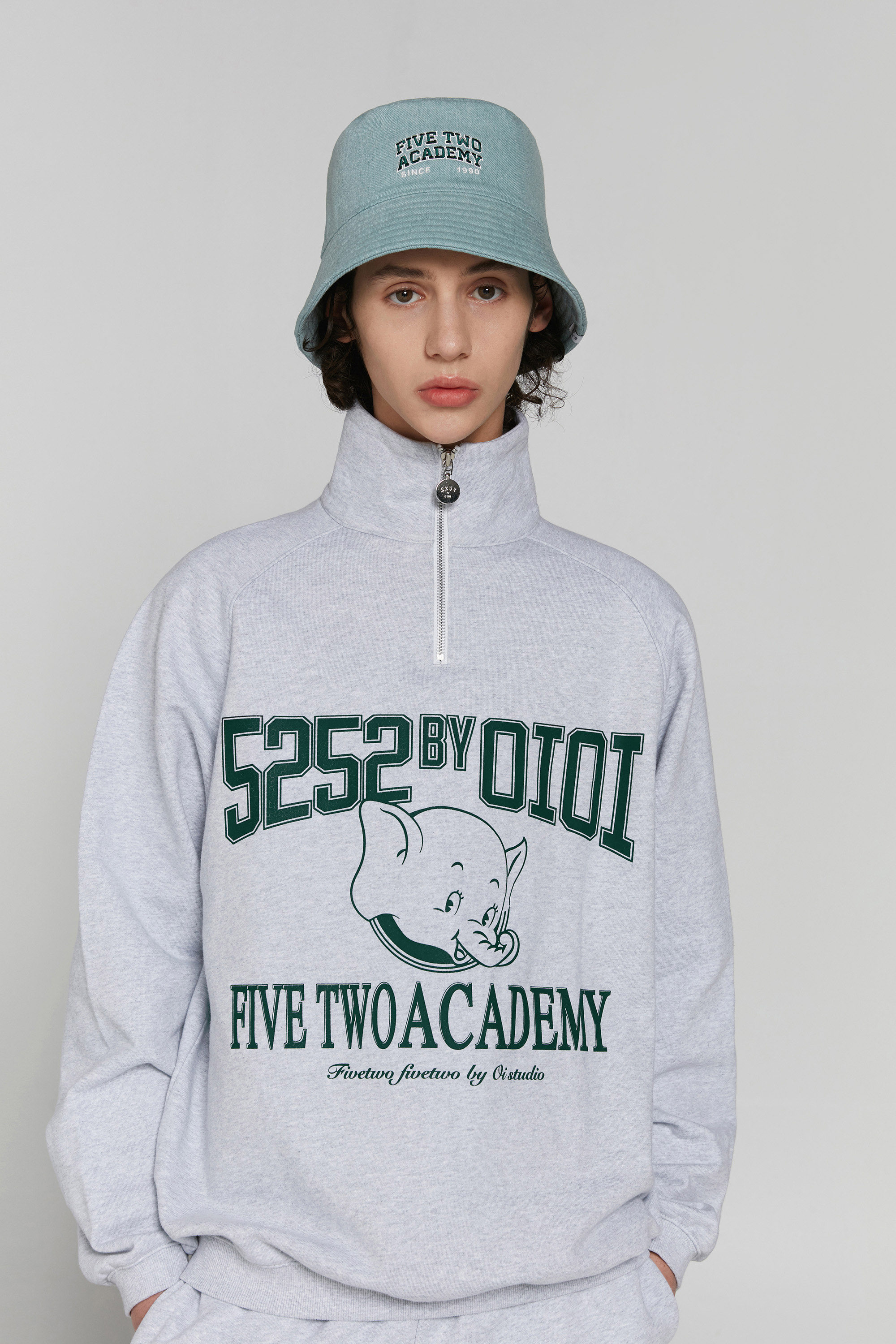 5252byooi2021春夏夏新oioi宽松高领拉链男女卫衣卫衣