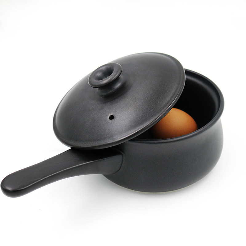 单柄汤锅日本原装进口陶瓷土锅平底奶锅砂锅砂锅