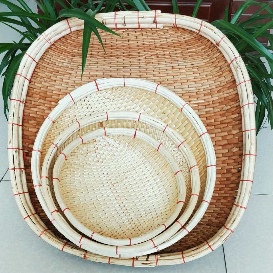 精编手工柳编藤编柳条笸箩簸箩柳编簸箕收纳筐馒头筐饼馍筐针线筐