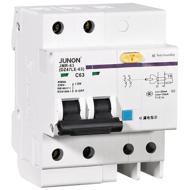 junon俊朗漏电开关断路器正品1p2p3p n6a漏电保护器