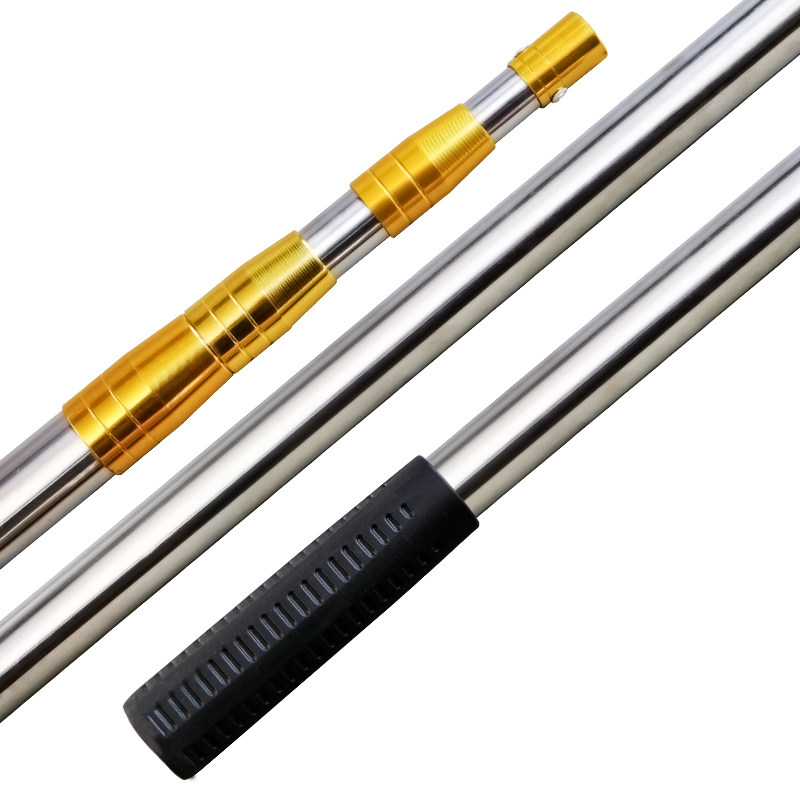 加厚加粗不锈钢抄网杆子6米超硬鱼叉杆抄网竿抄网杆