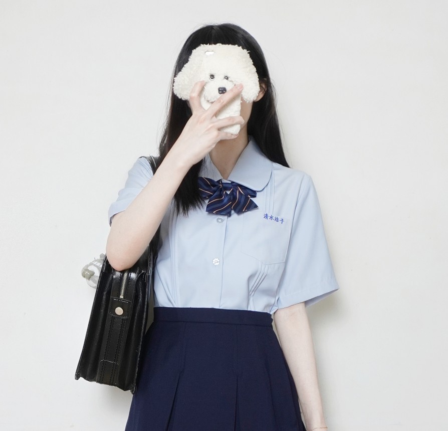 文科生jk衬衫衬衣通勤显瘦定制刺绣名扎现货5色战队jk制服衬衫