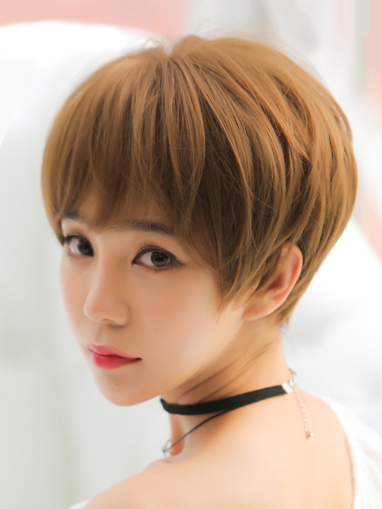 假发女短发bobo韩国波波头帅气网红自然逼真修脸蓬松全头套式圆脸