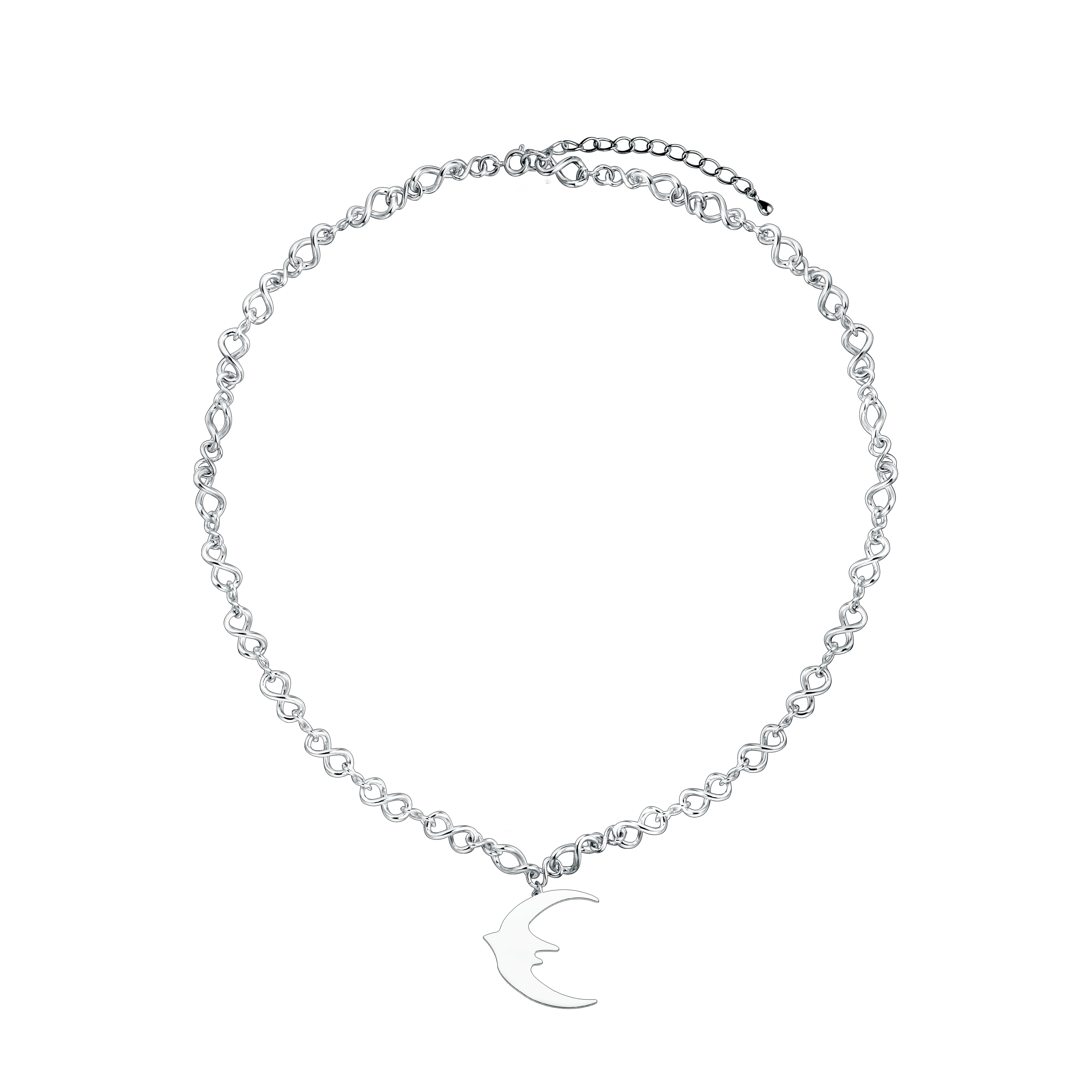 makiimakii原创设计银色月见肌理项链中性高级百搭项链