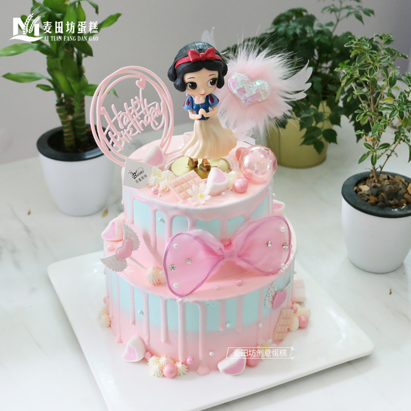 麦田白雪公主蛋糕动物奶油双层女宝周岁女孩生日蛋糕新鲜生日蛋糕