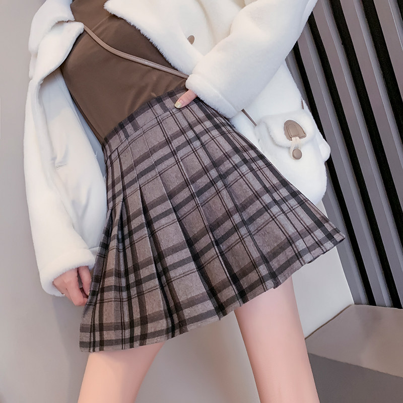 2020百褶高腰裙子jk超短新款毛衣冬天半身半身裙