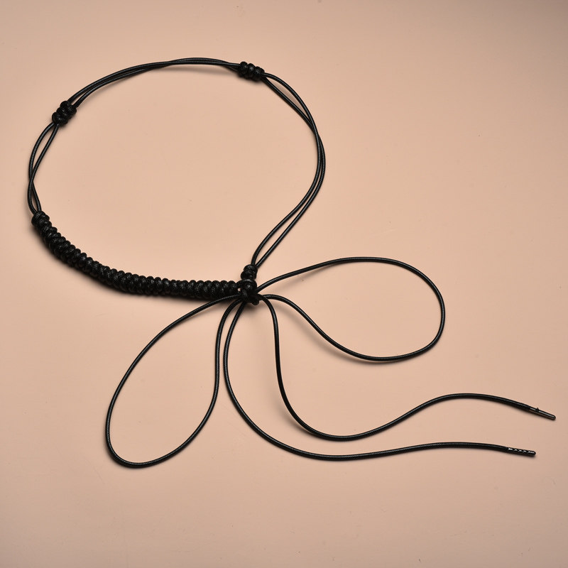 腰带新款手工编织蜡绳打结过敏腰链女士细腰腰带