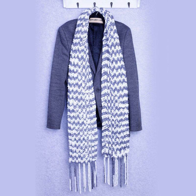 代织围巾纯手工代织围巾来线代织双元宝正针上下针