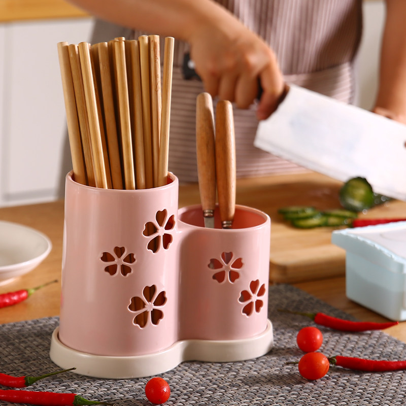 塑料筷子收纳盒厨房餐具收纳架筷子筒筷笼勺子收纳盒多功能筷子盒