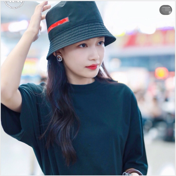 帽子姚晨明星同款春秋搞怪印花双面渔夫帽男女时尚盆帽涂鸦潮帽