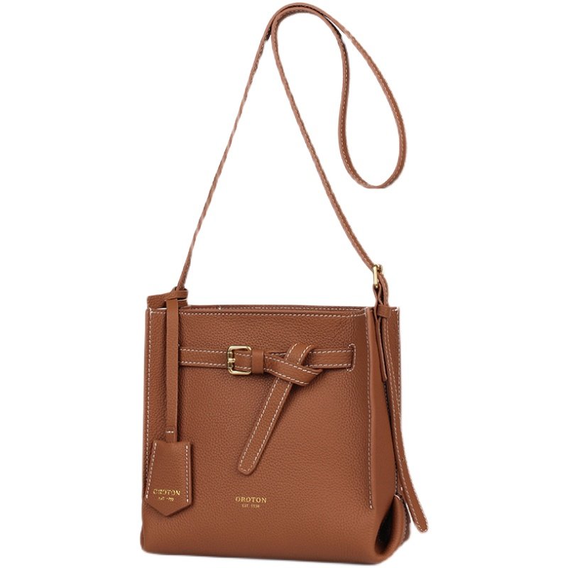 oroton澳州小众水桶包2021新款头层牛皮单肩斜挎包大容量通勤女包