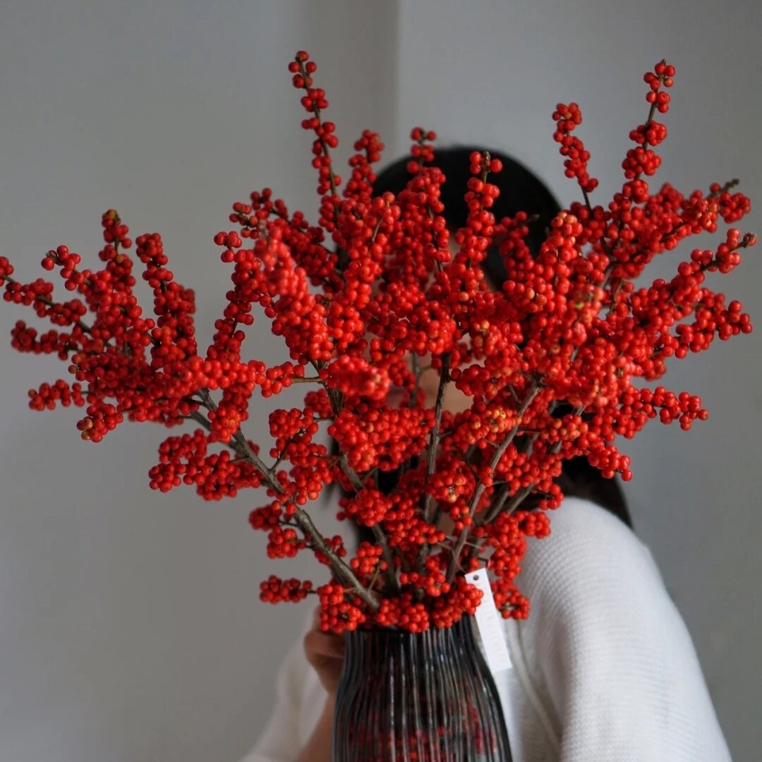 花甜花艺花坊北美冬青鲜花春节中国红云云南鲜花速递同城