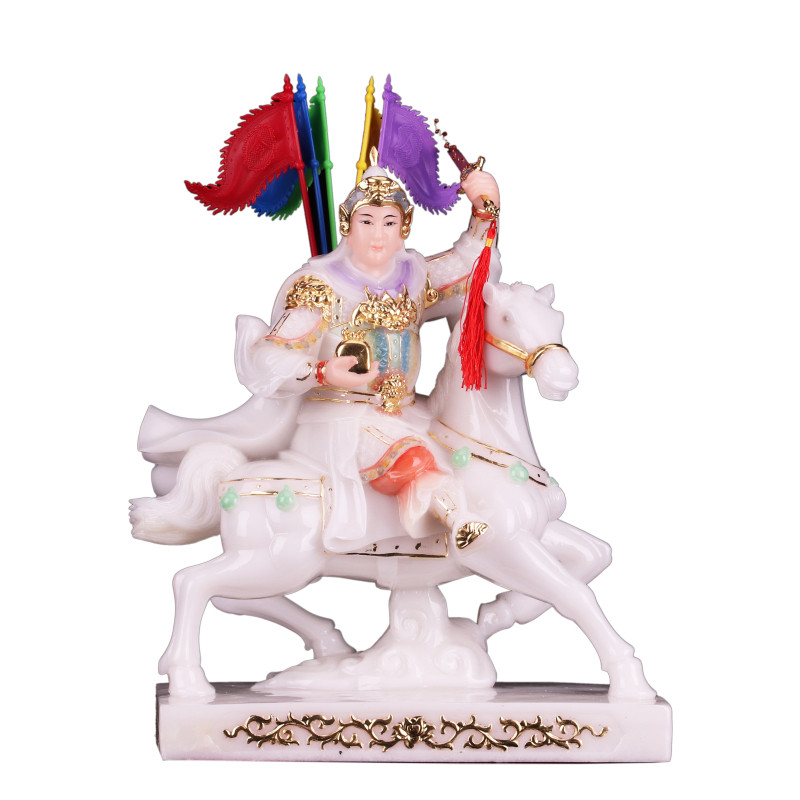 汉白玉家护将军白马供奉仙堂佛像法神小跑仙家摆件