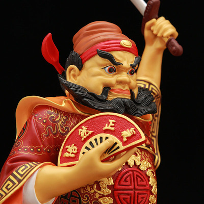 台湾纯铜彩绘五鬼运财钟馗神像鎏金款镇宅驱邪纳福佛像供奉摆件